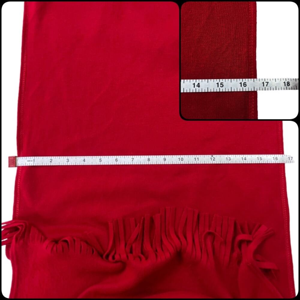 Ronni Nicole Kidz Classic Red Fringe Scarf L59" W16.5" Fringe 3" Unisex - Picture 10 of 11